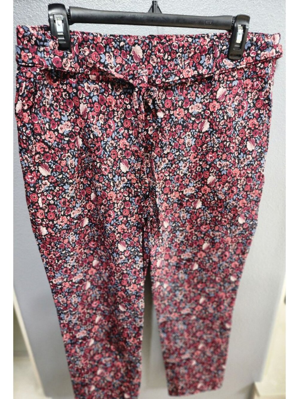 Jules & Leopold Floral High Waist Belted Ankle Pants